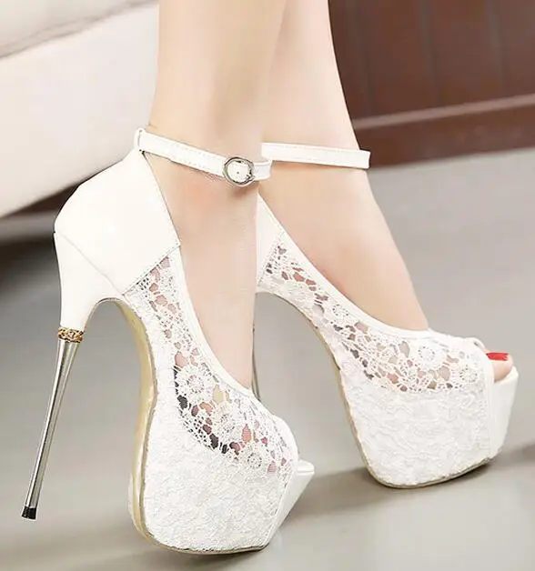 

CPI 2018 Zapatos Mujer lace sandalias de salto ankle strap platform sandals high heels women's pumps summer shoes woman EE-96