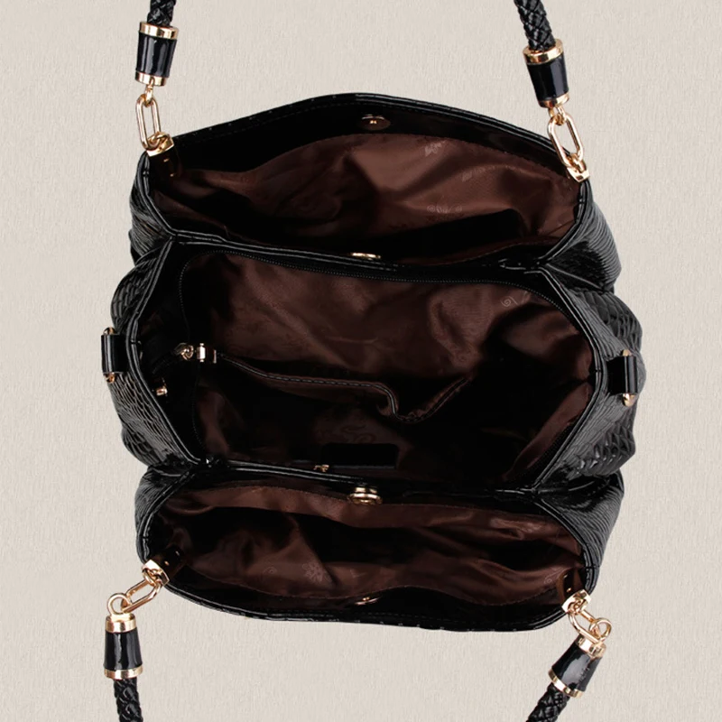 2 шт., женские сумки, женская сумка-тоут из крокодиловой кожи, большие сумки на плечо, сумка для монет/кошельков, женская сумка-мессенджер, кожаная сумка через плечо, композитная сумка