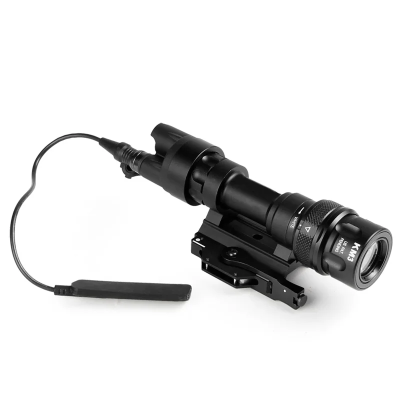 Тактический светильник-вспышка Улучшенный M952 12 В светодиодный светильник 400 люменов охотничий светильник оружие ударопрочный и водонепроницаемый фонарь для винтовки - Цвет: Черный