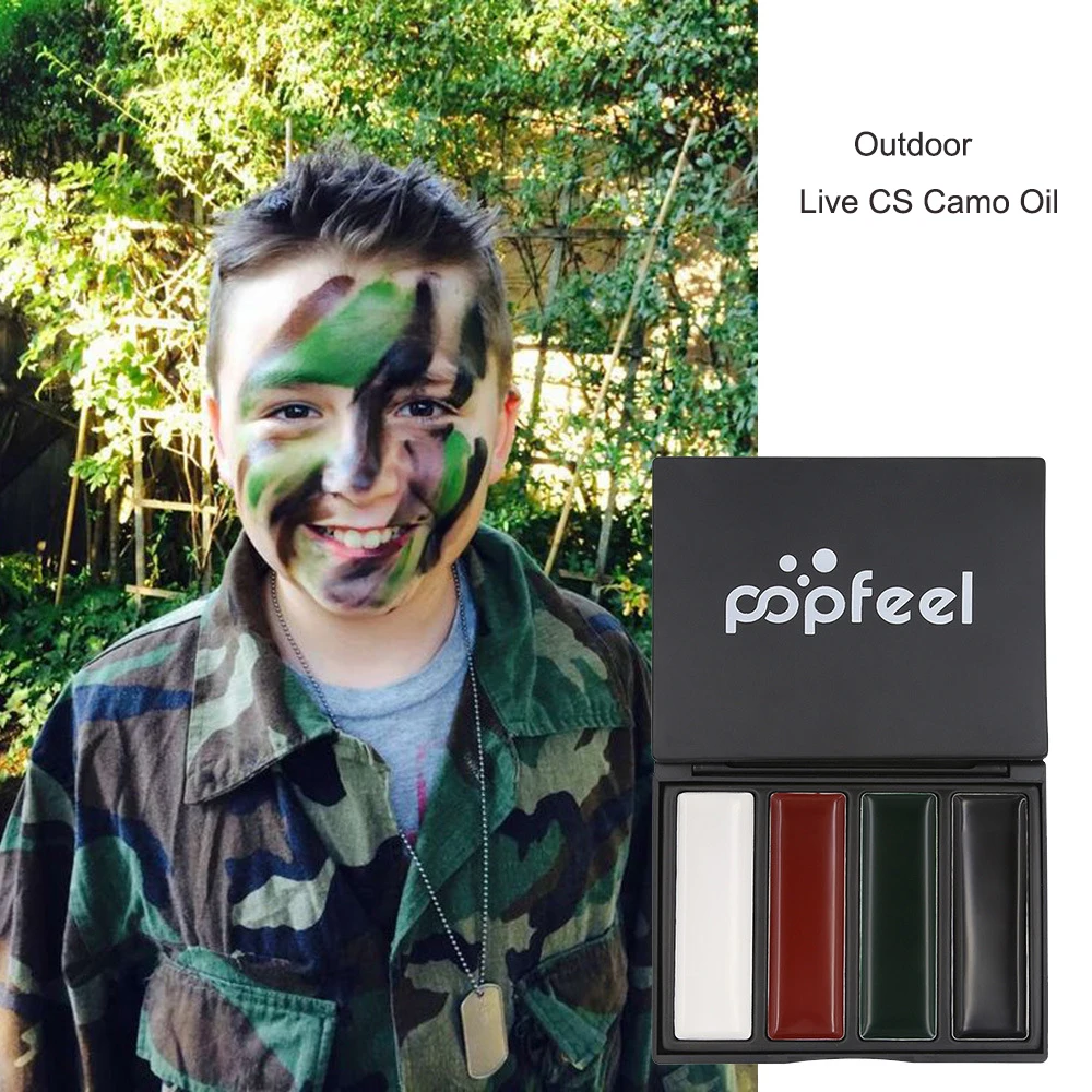 POPFELL Body Paint Face Paint Blusher Army Fan Outdoor Rouge Drama Oil