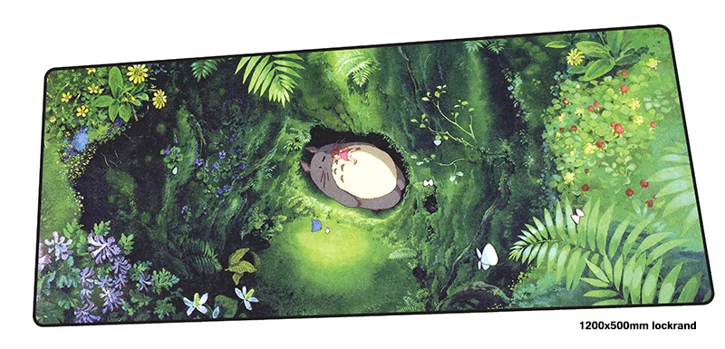 Size 1200x500mm Tonari no Totoro коврик для мыши 1200x500 мм эстетический игровой коврик для мыши Коврик для геймера мультяшная игра компьютерный стол padmouse большие игровые коврики - Цвет: Size 1200x500mm