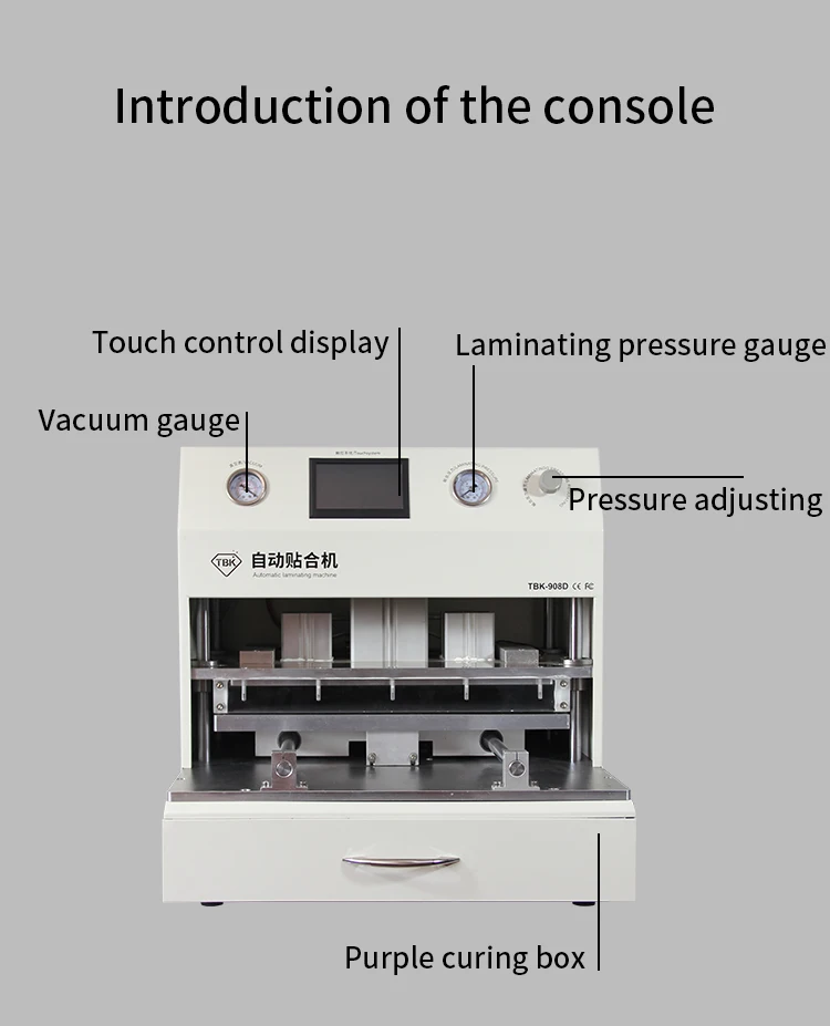 TBK 18 дюймов ЖК-дисплей Сенсорный экран вакуумный пресс для ламинирования ОСА Вакуумный Ламинатор + лампа для вулканизации изогнутые из