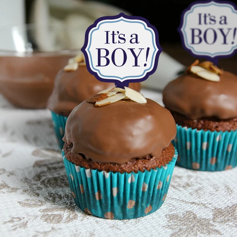 Nieuwe Aankomst Het Een Jongen Etiket Cake Topper Jongen Cupcake