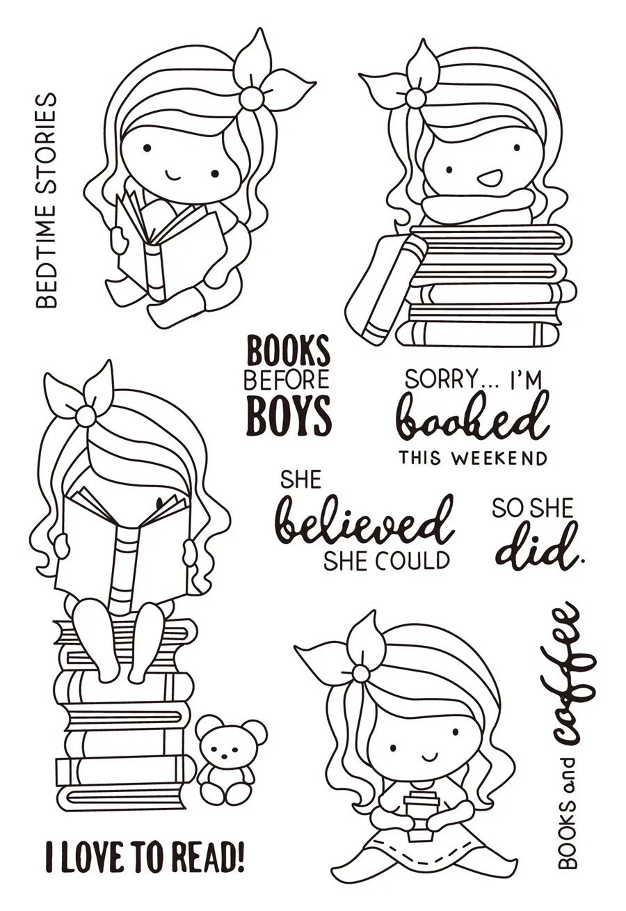 

Girl and boy Transparent Clear stamps and metal cutting dies