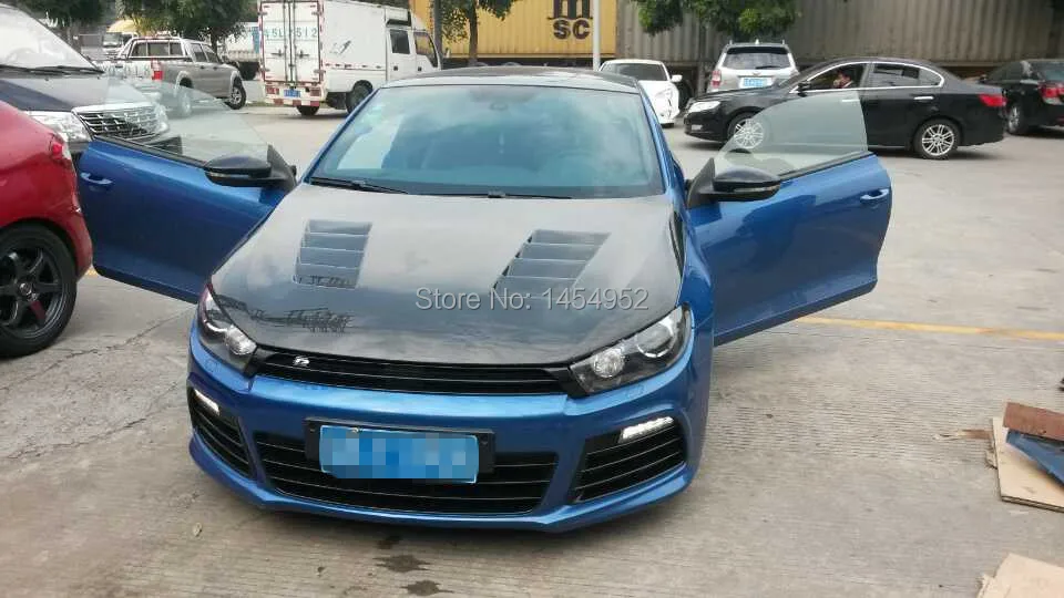 2010+ VM стиль Двусторонняя углеродное волокно капот для VW Scirocco R идеальной посадки! Отлично и глянцевую поверхность