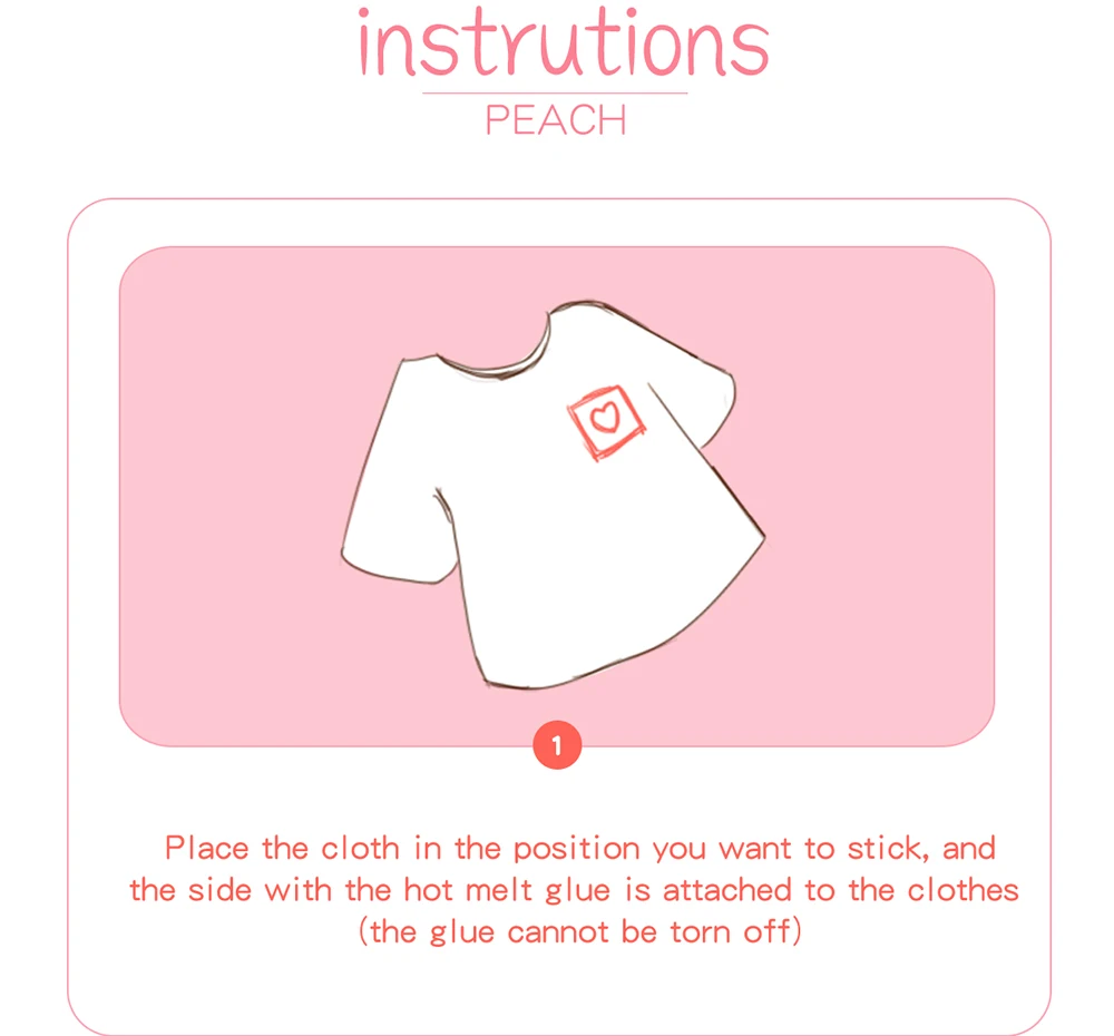 Pink Honey Peach 4cm Embroidered Patch mini chest size applique for clothing custom your design (7)