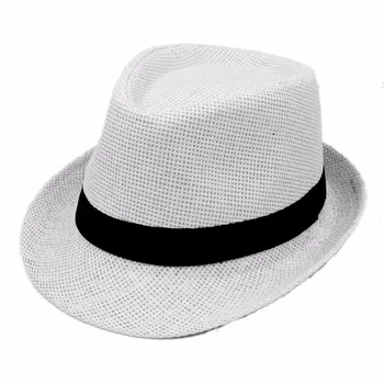 

Mistdawn 2018 Cute Summer Fashion Kids Boys Girls Straw Fedora Trilby Hat Children Beach Sun Hats Size 54CM