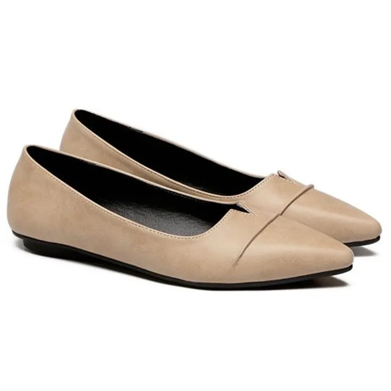Flats2018 Loaferse849 Femmes Noir Solide Couleur Sur Ol Robe gris Printemps Slip Pointu De Ceyaneaonew kaki Bateau Marche Casual Conduite marron Ballet Bout Chaussures 5qx0HtwKU