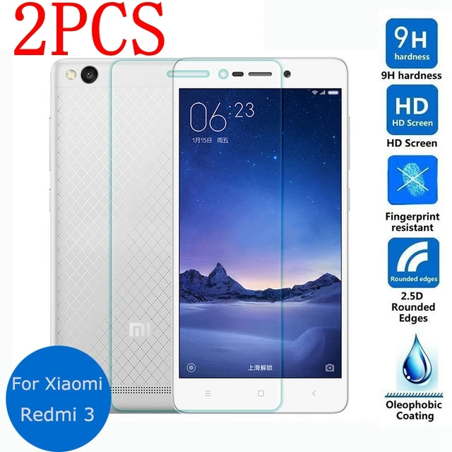 

2PCS Tempered Glass For Xiaomi Redmi 3 3S 3X Screen Protector Toughened protective film For Redmi3 Pro 3S Prime glass
