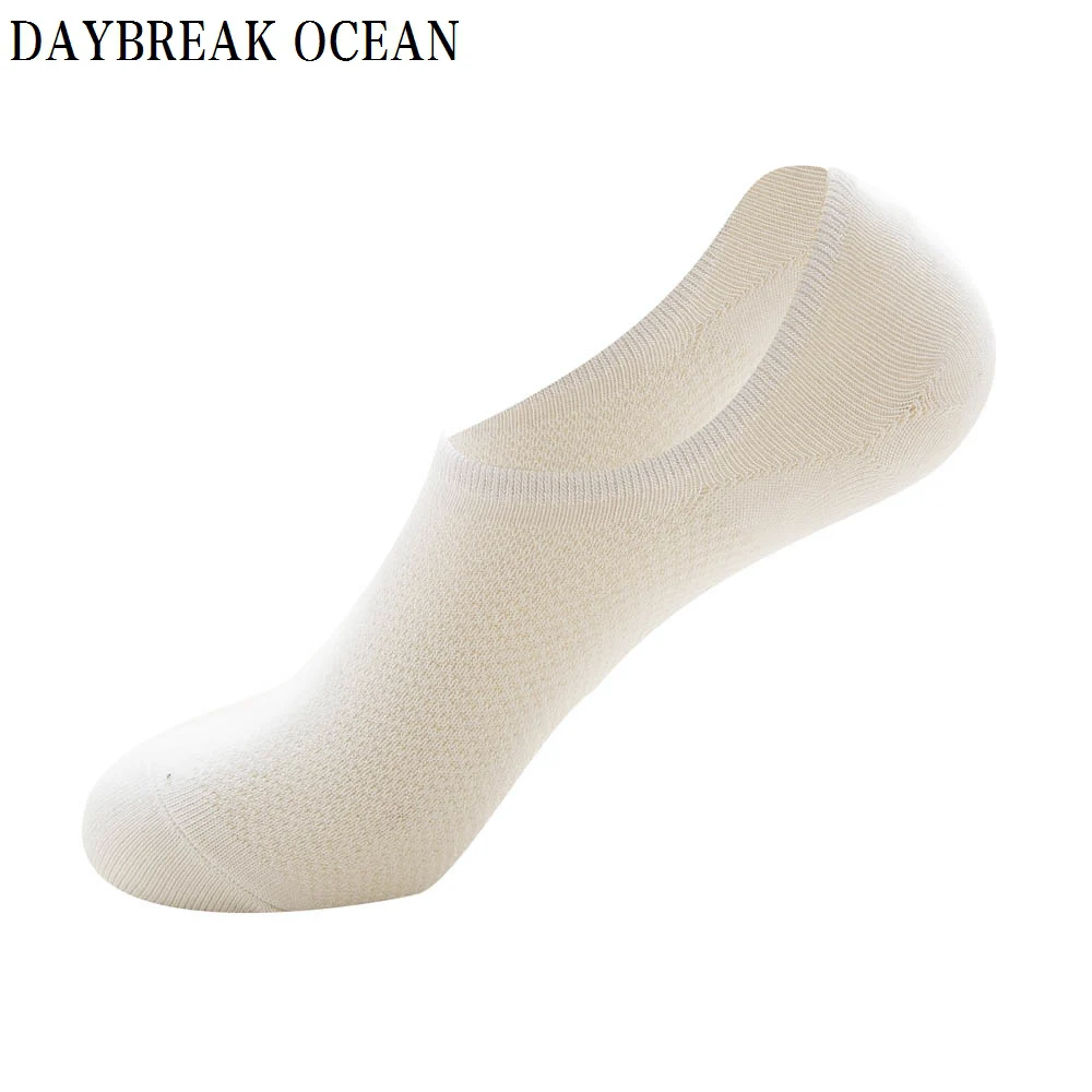 5 пар/набор Повседневное дышащее волокно из бамбука из сетчатой ткани, носки-тапочки, хлопковые нескользящие силиконовые невидимые носки-лодочки летние шорты Для мужчин носки - Цвет: White