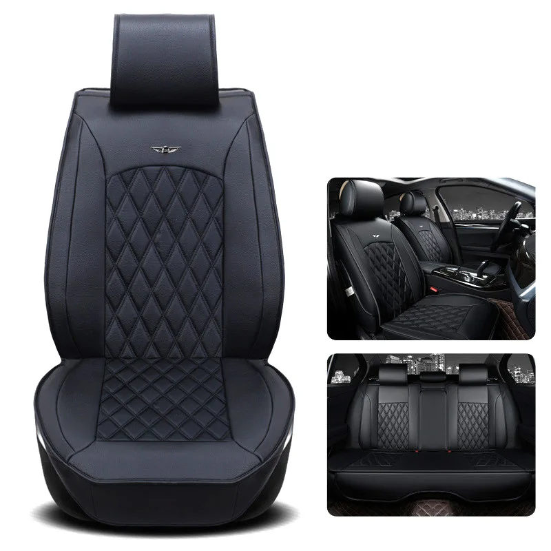GSPSCN Genuine Leather Car Seat Cushion Square Style Auto Seat Cover
