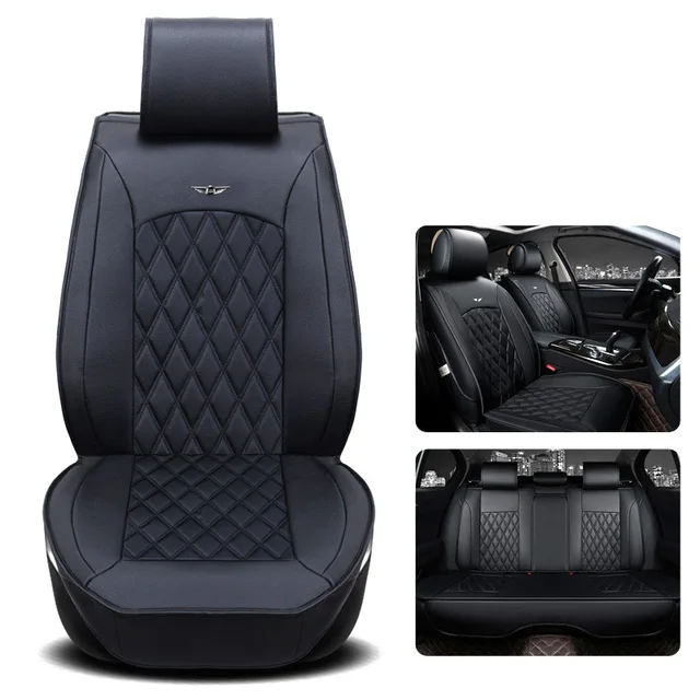 GSPSCN Genuine Leather Car Seat Cushion Square Style Auto Seat Cover