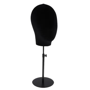 

21inch Wigs Making Stands Mannequin Head Hat Caps Wig Display Model Rack Black