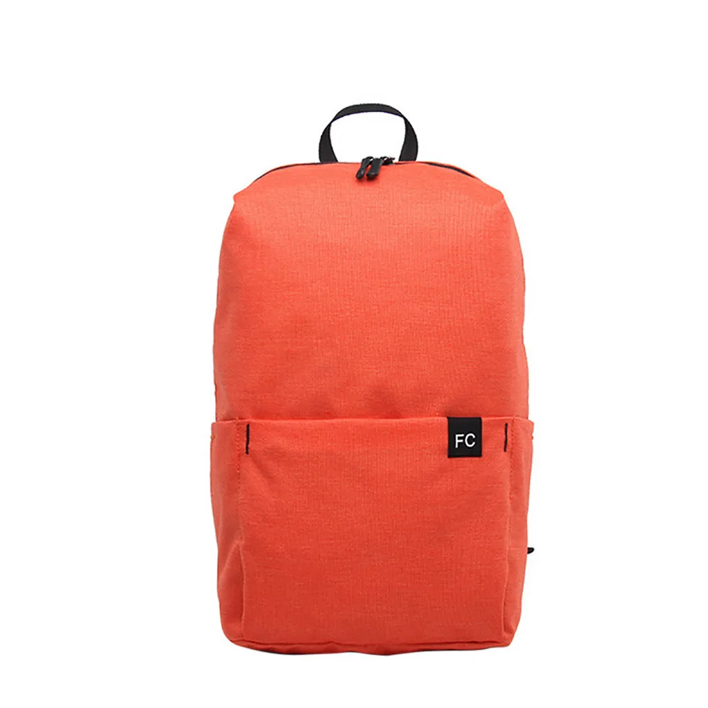 Цветной рюкзак 7 цветов для школы подростков, сумка для девочек, Одноцветный Большой Вместительный студенческий рюкзак, сумка для путешествий - Цвет: Оранжевый