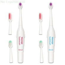 Электрическая массажная зубная щетка для взрослых с 3 головками, портативная сменная батарея