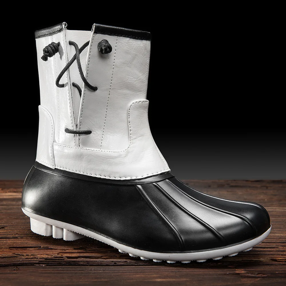 

YD-EVER Women Rubber Rain Boots Shoes Autumn New Female Fashion Duck Boots Shoes Waterproof Tube Short Rain Boots