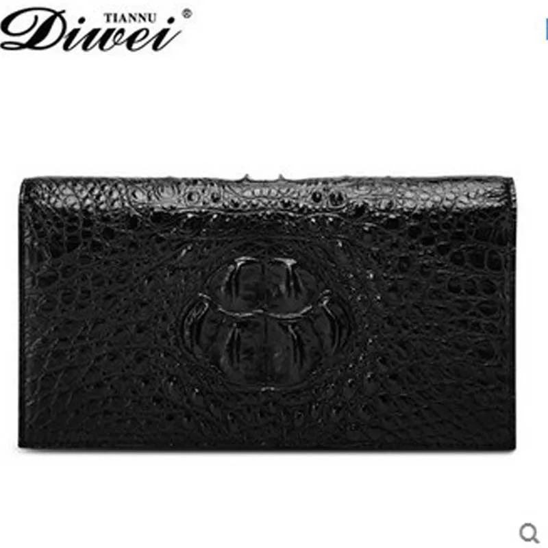 

diwei 2019 new hot free shipping real Siamese crocodiles men bag business casual large capacity fashion men clutches bag