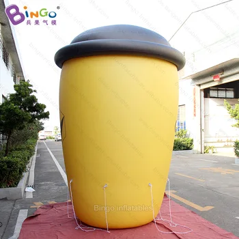 

HOT SALES customized 3m inflatable sealed yellow coffee cup floating in the sky high quality PVC popular in advertising