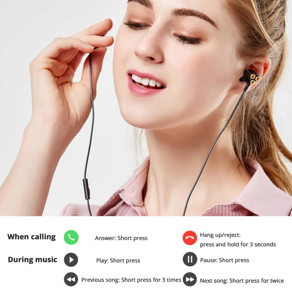 Wired Earphone 6 Driver Gamer Headphone With Microphone Sports Earphones Wired Earphones Earbuds In Ear Headphones Microphone Phone Earphones Headphones Aliexpress