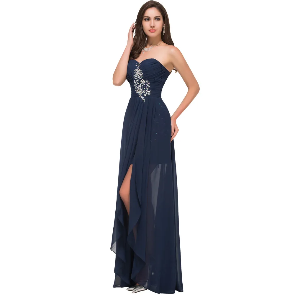 navy blue dress short in front long in back