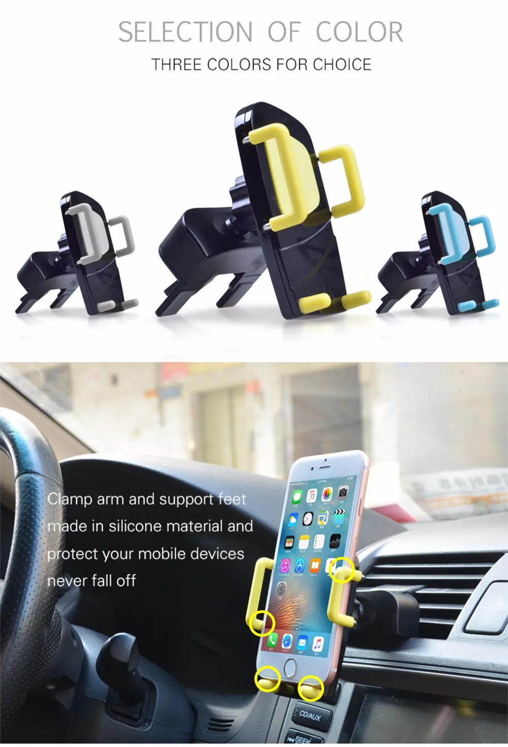 Cobao, универсальный автомобильный держатель для мобильного телефона с вентиляционным отверстием, CD слот, держатель для смартфона Iphone 5, 5S, 5c, SE, 6, 6 plus, 7, Galaxy