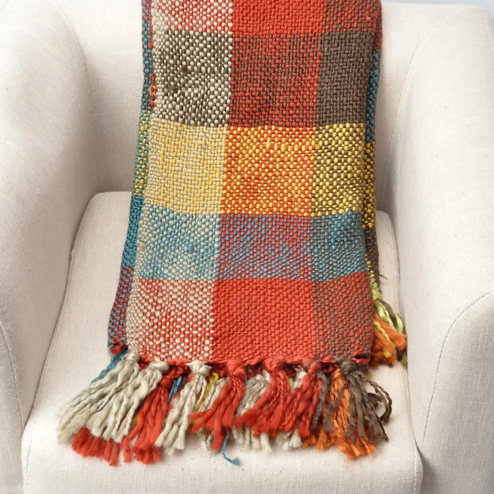 cross woven throw blanket