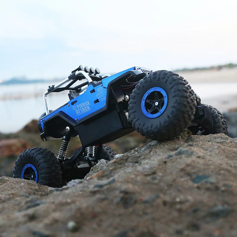 YUKALA 1/18 2,4G 4CH 4WD Rock Crawlers 4x4 вождение автомобиля пульт дистанционного управления модель внедорожника игрушки с светильник
