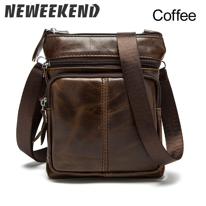 

Men's Oil Wax Genuine Cowhide Leather Crossbody Shoulder Sling Bag Casual Messenger Handbag Pouch For Man MR701