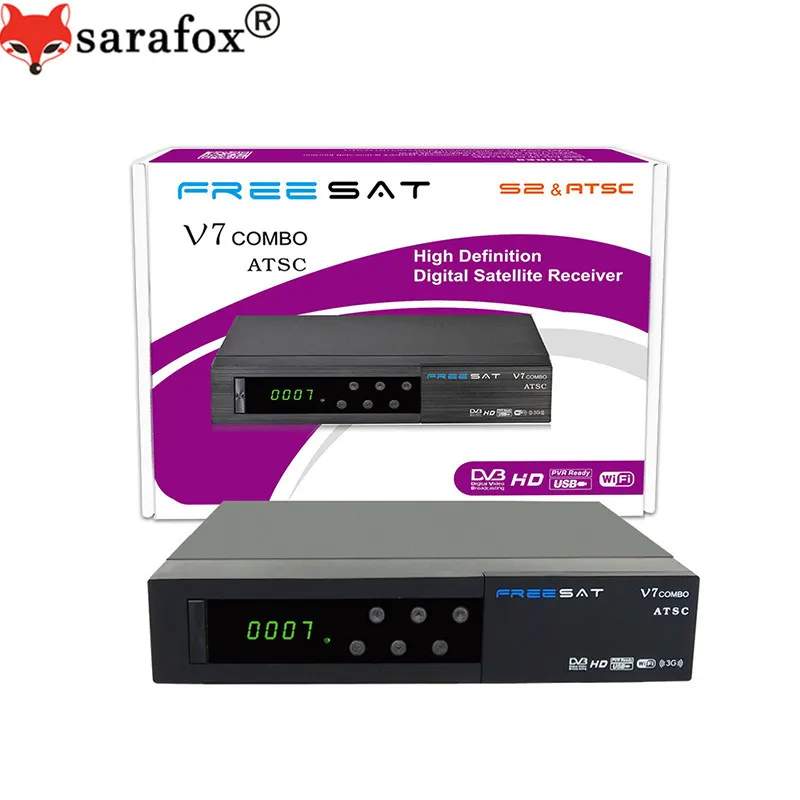 Freesat V7 комбо ATSC DVB-S2 и atsc hd 1080 P цифровой спутниковый ресивер powervu Biss ключ для США