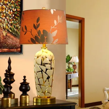 

art style Ceramic table lamps living room bedroom lamp bedside lamp golden luxury decoration table light ZA1120611