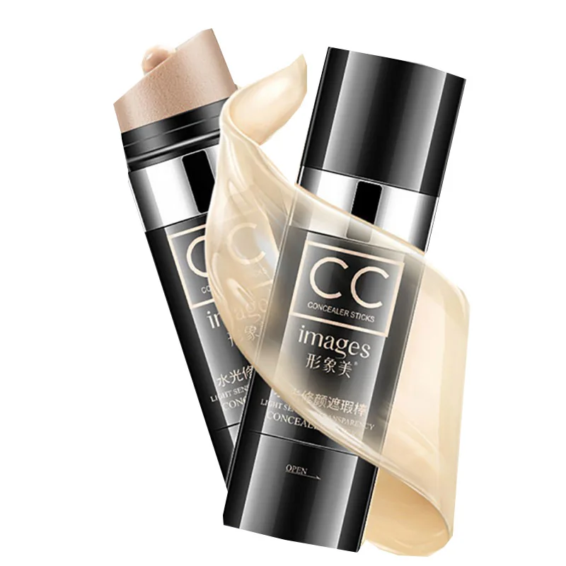 

Brighten Double Head Concealer Stick Natural Whitening Face Base Makeup Foundation Cream with Sponge