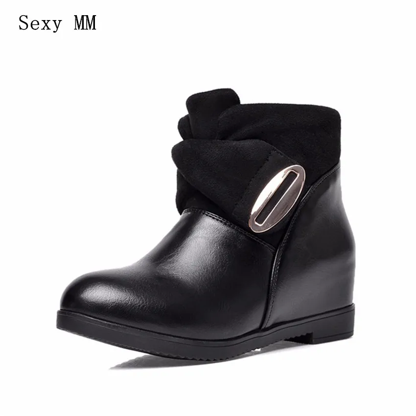 

High Quality Spring Autumn Women Ankle Boots Casual Shoes Height Increasing Woman Short Boots Plus Size 34-40,41,42,43 botas