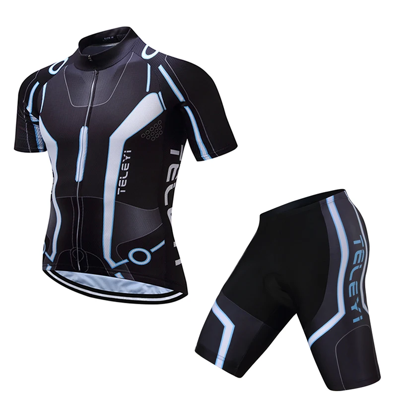

teleyi Summer Outdoor Bike Pro Team Men Sport Cycling Jersey Ropa Ciclismo/Road Bicycle 3D Padded Cycling Clothing Sets