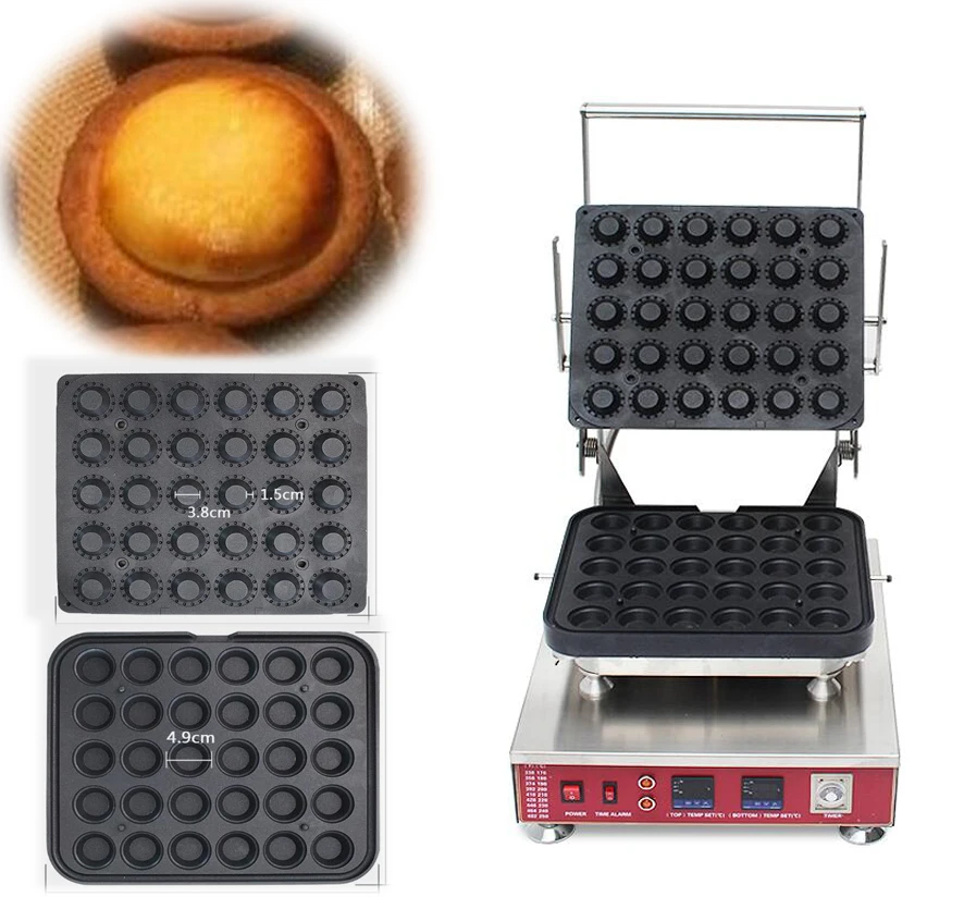 

Free shipping Mini 30 pcs/plate Double digital Egg tart machine Egg Shell Maker