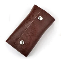 Потрясающие подарки держатель ключей Органайзер менеджер патент из воловьей кожи для ключей кошелек чехол автомобильный брелок для женщин мужчин бренд - Цвет: Coffee Keys Holder
