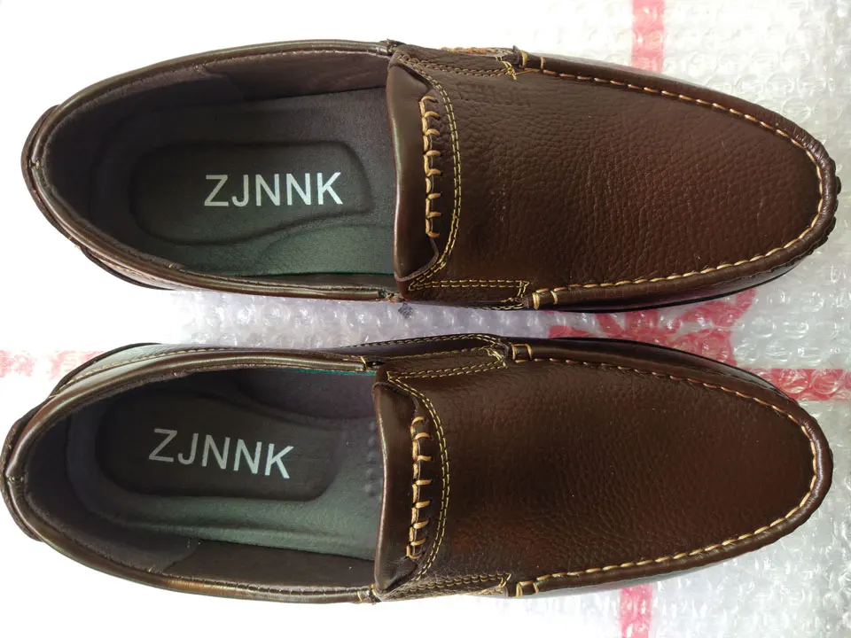 ZJNNK/Лидер продаж; мужские лоферы из натуральной кожи; мужская обувь на плоской подошве ручной работы; повседневная мужская обувь без застежки для отца
