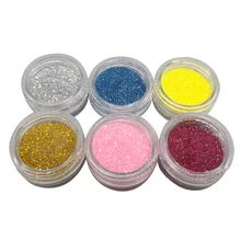 6 цветов с металлическим блеском набор инструментов для дизайна ногтей акриловый УФ порошок блестки инструменты для полировки ногтей