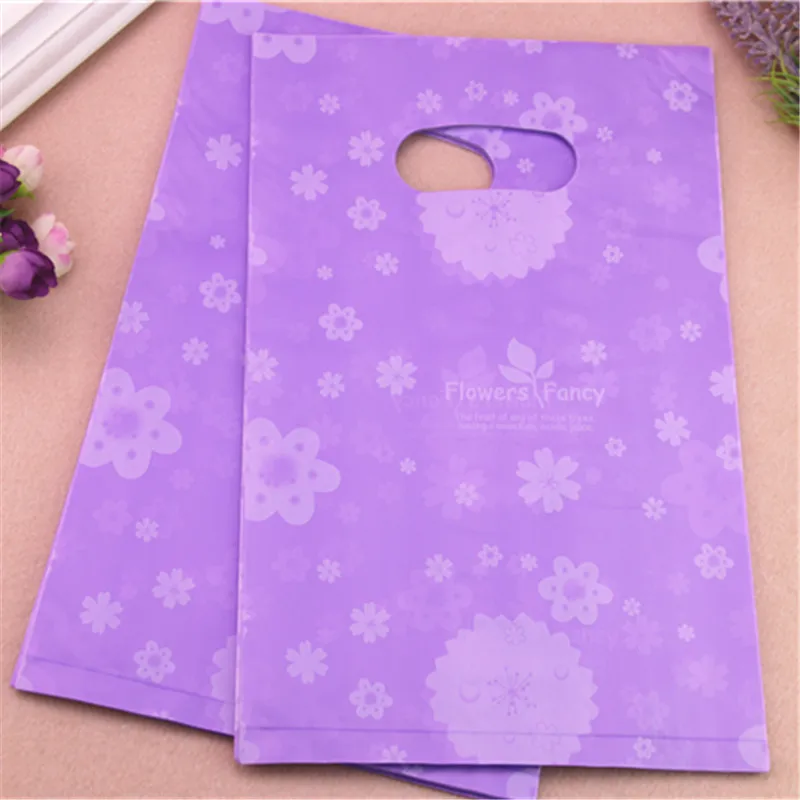 2021 New Style Wholesale 100pcs/lot 20*30cm Purple Fancy Flower Gift  Packaging Bags Plastic New Year Present Packaging - AliExpress