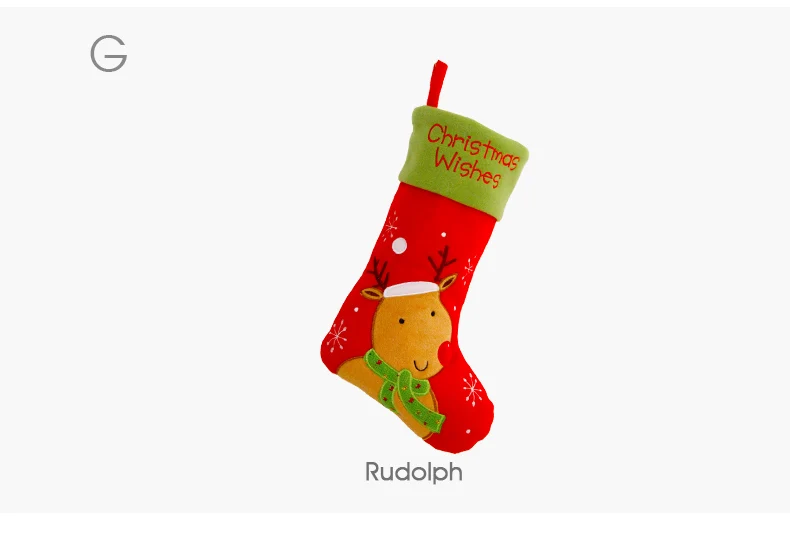 07 inhoo18 inch christmas stocking Christmas Decorations For Home hanging socks Santa Claus Candy Bag Christmas Gift bags Ornament