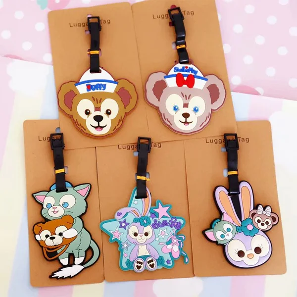 

Cartoon Japan Duffy Bear Stellalou Rabbit Shelliemay Gelatoni Cat Luggage Tag Cute Trolley Suitcase Tag Bag pendant Accessories