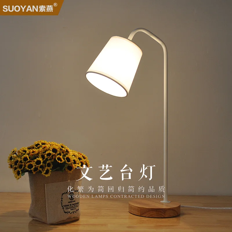 

Study work office students reading bedroom E14 Wood products+WROUGHT IRON table lamp