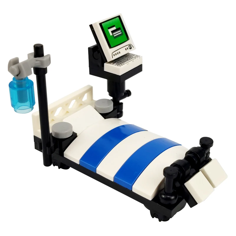 

Blocks City MOC Creator Bricks Hospital Bed Set Sale Model Building Blocks Toys for Children Creator City Block DIY Parts