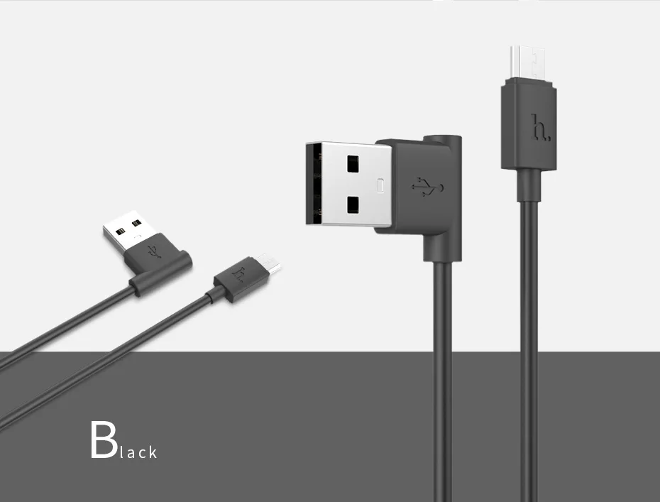 HOCO 90 градусов Micro USB кабель 2.4A быстрая синхронизация данных Кабель Microusb для samsung Xiaomi huawei Android кабели для мобильных телефонов