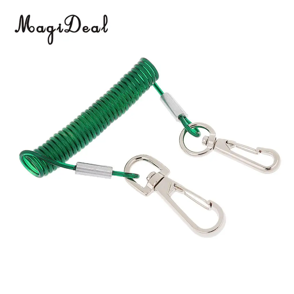 MagiDeal Lightweight Retractable Coiled Fishing Lanyard Steel Wire Pier Rope Tool for Rowing Boat Fishing Diving Water Sports