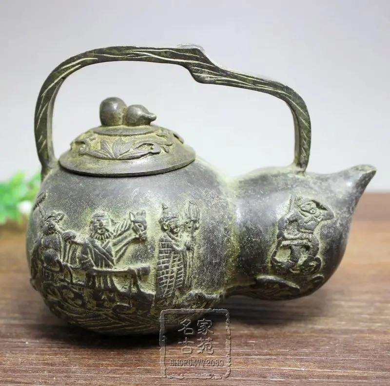 Antique bronze crafts bronze brass miscellaneous collection round pot