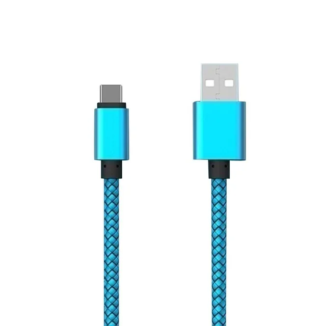 Короткий usb type C usb кабель для быстрой зарядки для Xperia 1 10 L1 L2 L3 XZ XZ3 XA1 XA2 Ultra Galaxy A50 A40 S8 S9 S10 Redmi Note 7 pro - Цвет: Синий