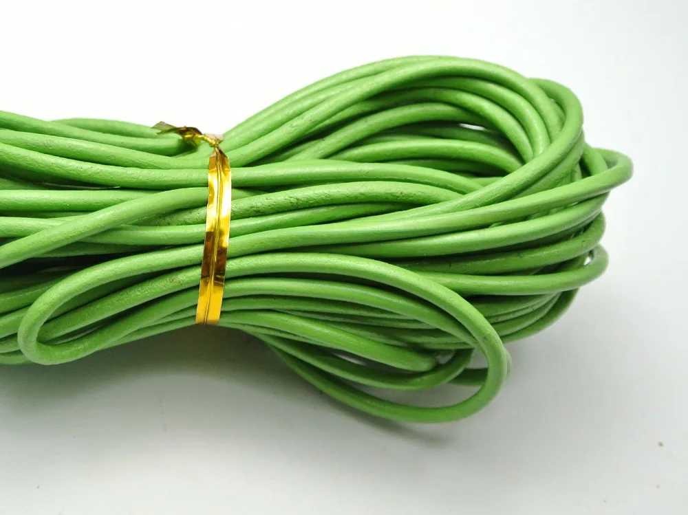 32.8 feet Green Round Real Leather Jewelry Cord 3mm | Украшения и аксессуары
