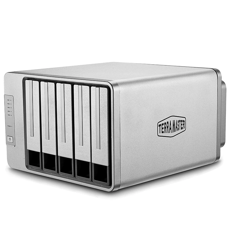 Terramaster D5-300 5 baía 3.5 "/2.5 polegada disco rígido hdd array usb3.0 tipo-c raid hdd gabinete 5GBps apoio até 50TB de armazenamento