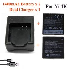 KingMa ForXiaomi Yi 4K 4K 1400Mah 2 Pcs Battery Xiao Yi 2 Dual Battery Charger For