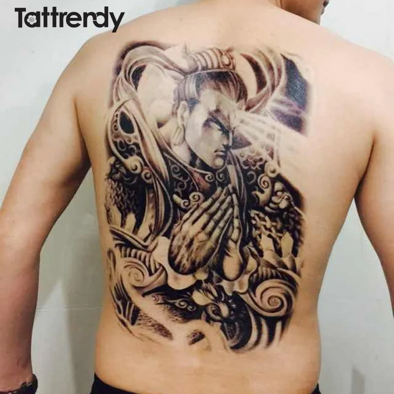 48 34cm full back tattoo stickers buddha fish wolf skull dragon 48 34cm full back tattoo stickers buddha fish wolf skull dragon
